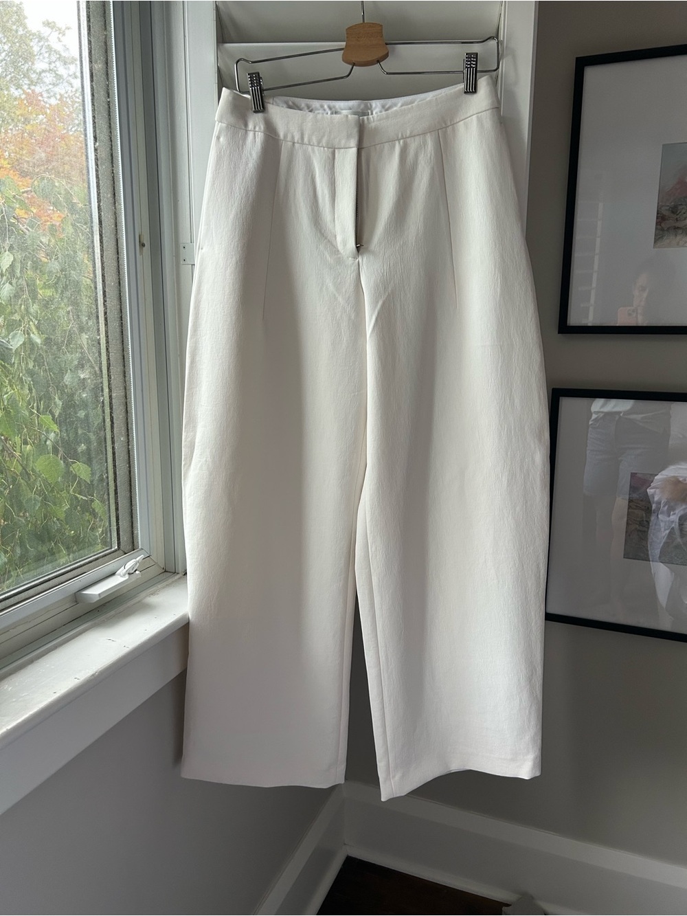 Helix Cream Wide-Leg Dress Pants
